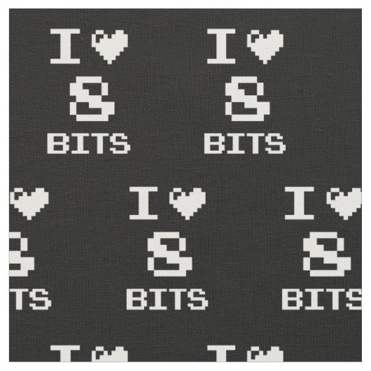 I Liebe 8 Bits, Gamer Geek Design Stoff (Nahaufnahme)