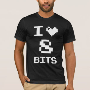 I Liebe 8 Bits, Gamer Geek Design T-Shirt