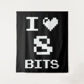 I Liebe 8 Bits, Gamer Geek Design Wandteppich (Vorderseite)