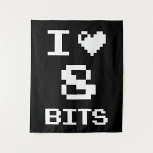 I Liebe 8 Bits, Gamer Geek Design Wandteppich