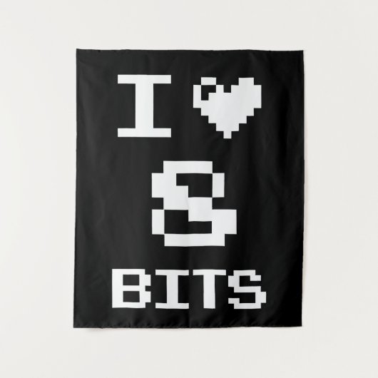 I Liebe 8 Bits, Gamer Geek Design Wandteppich (Vorderseite)