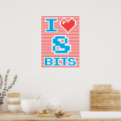 I Liebe 8 Bits Poster (Küche)