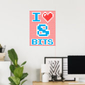 I Liebe 8 Bits Poster (Heimbüro)