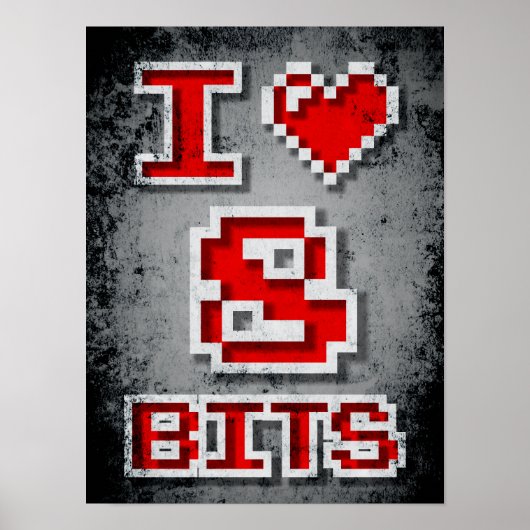 I Liebe 8 Bits Poster (Vorne)