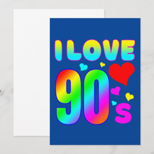i Liebe 90er Einladung (Vorne/Hinten)