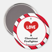 I Liebe A Cleveland Feuerwehrmann Magnet (Vorderseite/Rückseite)