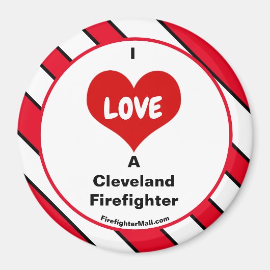 I Liebe A Cleveland Feuerwehrmann Magnet (Vorne)