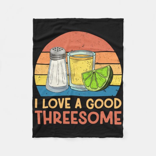 I Liebe A Good Threesome Tequila Cinco De Mayo Teq Fleecedecke (Vorderseite)