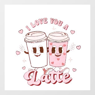 I Liebe a Latte Groovy Bubble Teatro Sociale Belli Fensteraufkleber