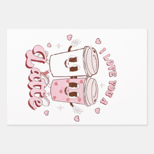 I Liebe a Latte Groovy Bubble Teatro Sociale Belli Geschenkpapier Set