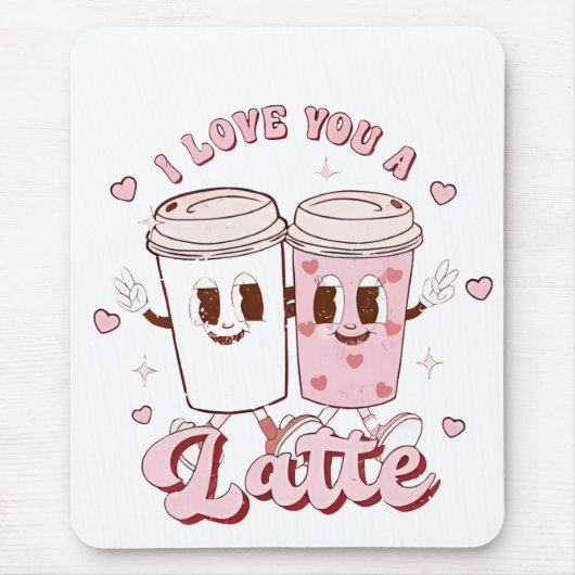 I Liebe a Latte Groovy Bubble Teatro Sociale Belli Mousepad (Vorne)