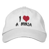 I Liebe A Ninja Bestickte Kappe (Vorderseite)
