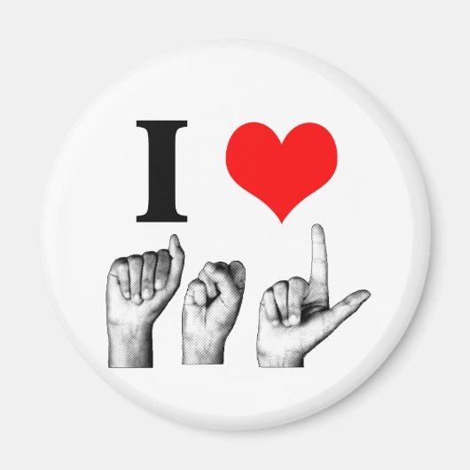 I Liebe A-S-L Magnet (Vorne)