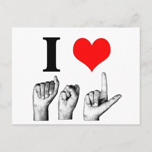 I Liebe A-S-L Postkarte (Vorderseite)