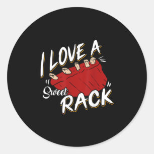 I Liebe A Sweet Rack - Funny Mens Grillen Ribs &am Runder Aufkleber