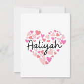 I Liebe Aaliyah Mitteilungskarte (Rückseite)