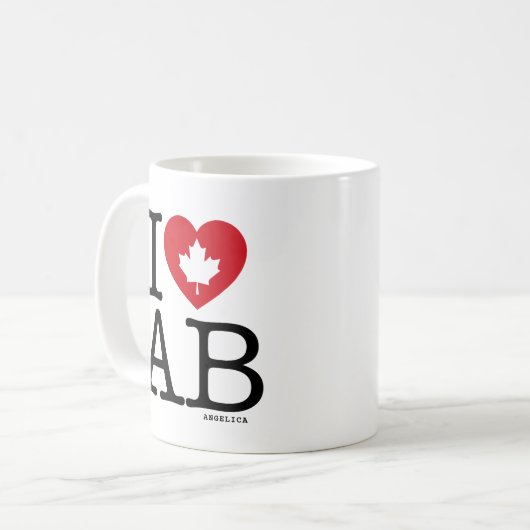 I Liebe AB| I Heart Alberta Canada Personalisiert Kaffeetasse (Vorderseite Links)