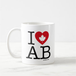 I Liebe AB| I Heart Alberta Canada Personalisiert Kaffeetasse