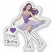 I Liebe Abbildung Skaten Aufkleber für benutzerdef (Vorderseite)