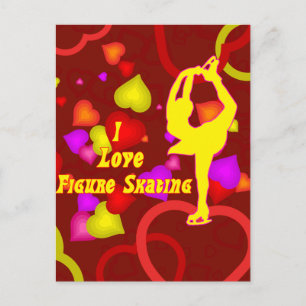 I Liebe Abbildung Skaten Retro Postkarte