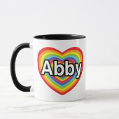 I Liebe Abby, Regenbogenherz Tasse (Links)