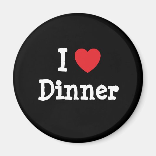 I Liebe Abendessen T - Shirt Magnet (Vorne)