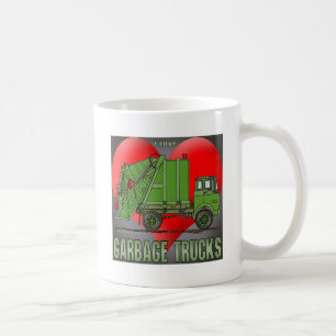 I Liebe-Abfall-LKW-Grüntöne-Kaffee-Tasse Kaffeetasse