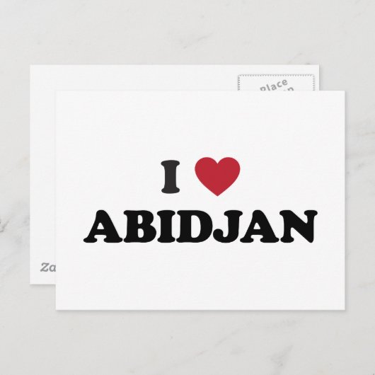 I Liebe Abidjan Elfenbeinküste Postkarte (Vorne/Hinten)