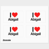 i Liebe abigail Rechteckiger Aufkleber (Blatt)