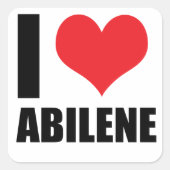 I Liebe Abilene Quadratischer Aufkleber (Vorderseite)