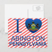 I Liebe Abington, PA Postkarte (Vorne/Hinten)