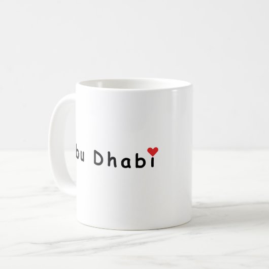 I Liebe Abu Dhabi Kaffeetasse (Vorderseite Links)