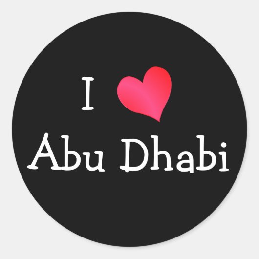 I Liebe Abu Dhabi Runder Aufkleber (Vorderseite)