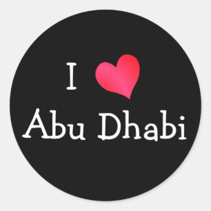 I Liebe Abu Dhabi Runder Aufkleber