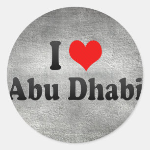 I Liebe Abu Dhabi, Vereinigte Arabische Emirate Runder Aufkleber