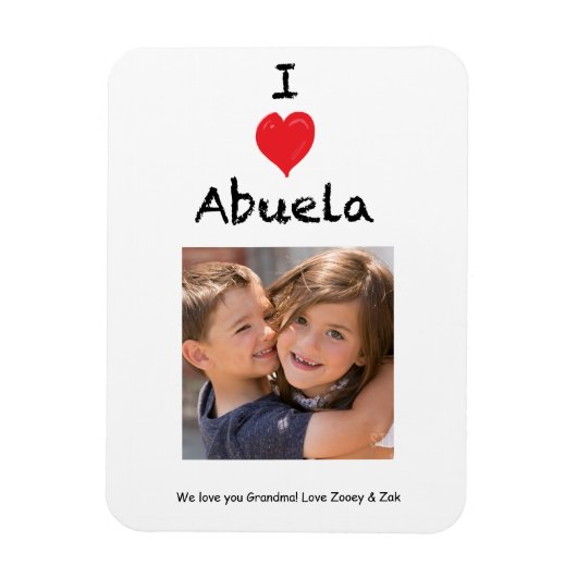 I Liebe Abuela Foto Magnet Keepake (Vertikal)