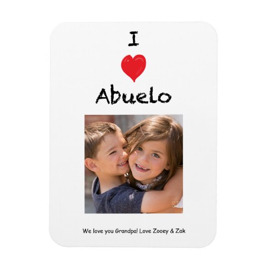 I Liebe Abuelo Foto Magnet Keepake (Vertikal)