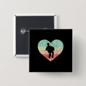 I Liebe Accordion Retro Vintages Herz Button (Vorne & Hinten)