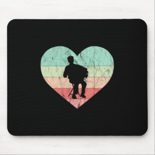 I Liebe Accordion Retro Vintages Herz Mousepad