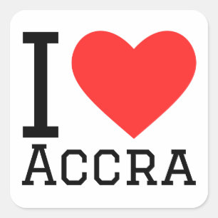 I Liebe Accra Quadratischer Aufkleber