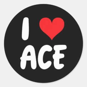 I Liebe Ace - Heart Happy Valentine Apparel Runder Aufkleber