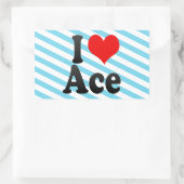 I Liebe Ace Rechteckiger Aufkleber (Tasche)