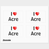 I Liebe Acre Rechteckiger Aufkleber (Blatt)