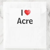 I Liebe Acre Rechteckiger Aufkleber (Tasche)