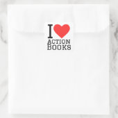 I Liebe Actionbücher Quadratischer Aufkleber (Tasche)