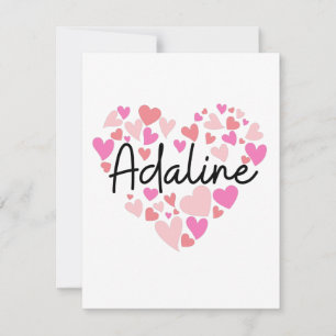 I Liebe Adaline - Herz für Adaline Dankeskarte