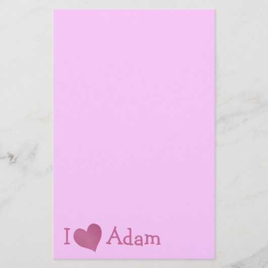 I Liebe Adam Briefpapier (Vorderseite)