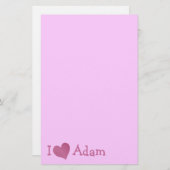I Liebe Adam Briefpapier (Vorne/Hinten)
