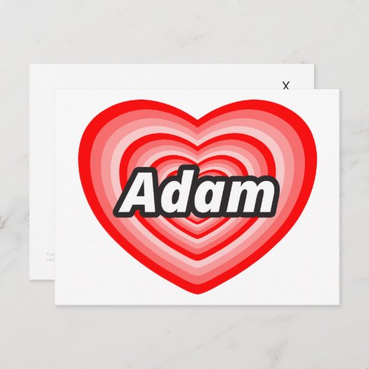I Liebe Adam Postkarte (Vorne/Hinten)