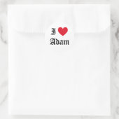 I Liebe Adam Runder Aufkleber (Tasche)